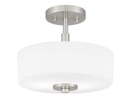 Semi Flush Mount Chandelier, Brushed Nickel