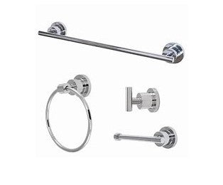 4 Piece Bathroom Accessory Kit, Polished Chrome