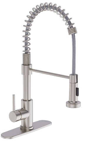 Kitchen Faucet  Coiled Sprayer  Brushed Nickel