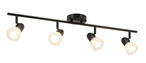 4 Light Track Lighting, Matte Black