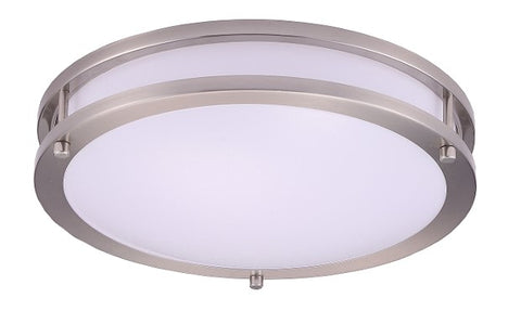 12" Flush Mount Light, Brushed Nickel